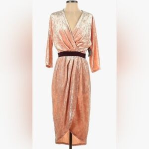 Rose Gold Velvet Wrap Dress